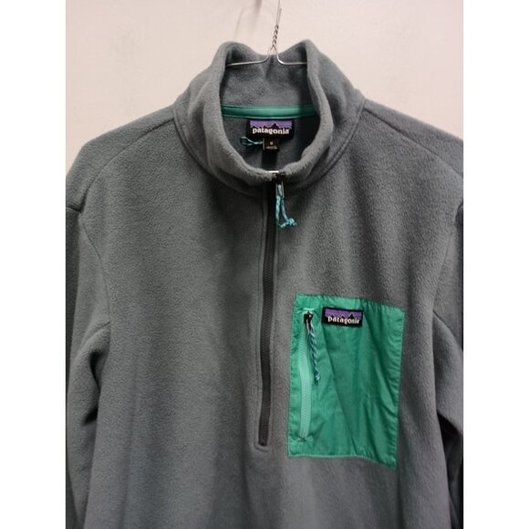 Patagonia Microdini Fleece Pullover Womens Medium Plume Gray 1/2 Zip Sweatshirt - Picture 2 of 6